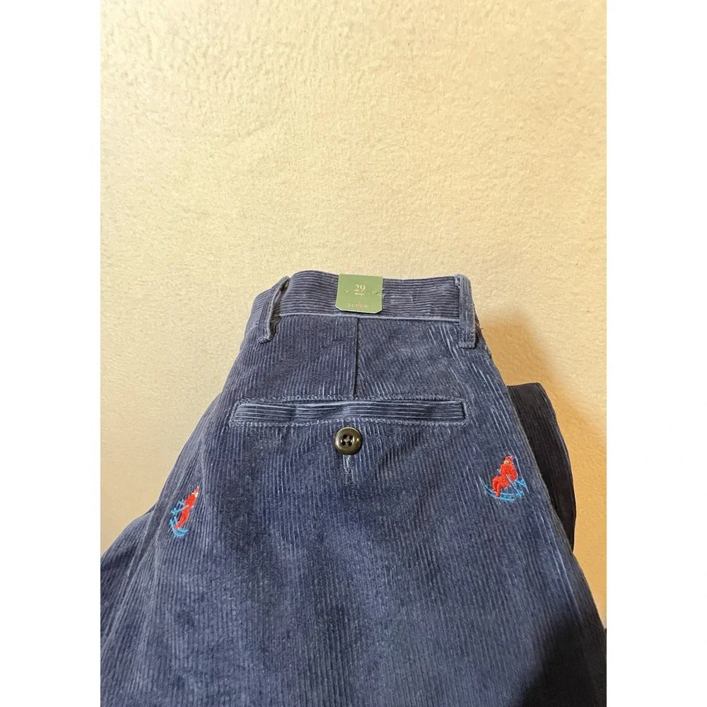 J. Crew Relaxed-fit Pleated Corduroy Trouser w Retro Skier‎ Embroidery Size 29